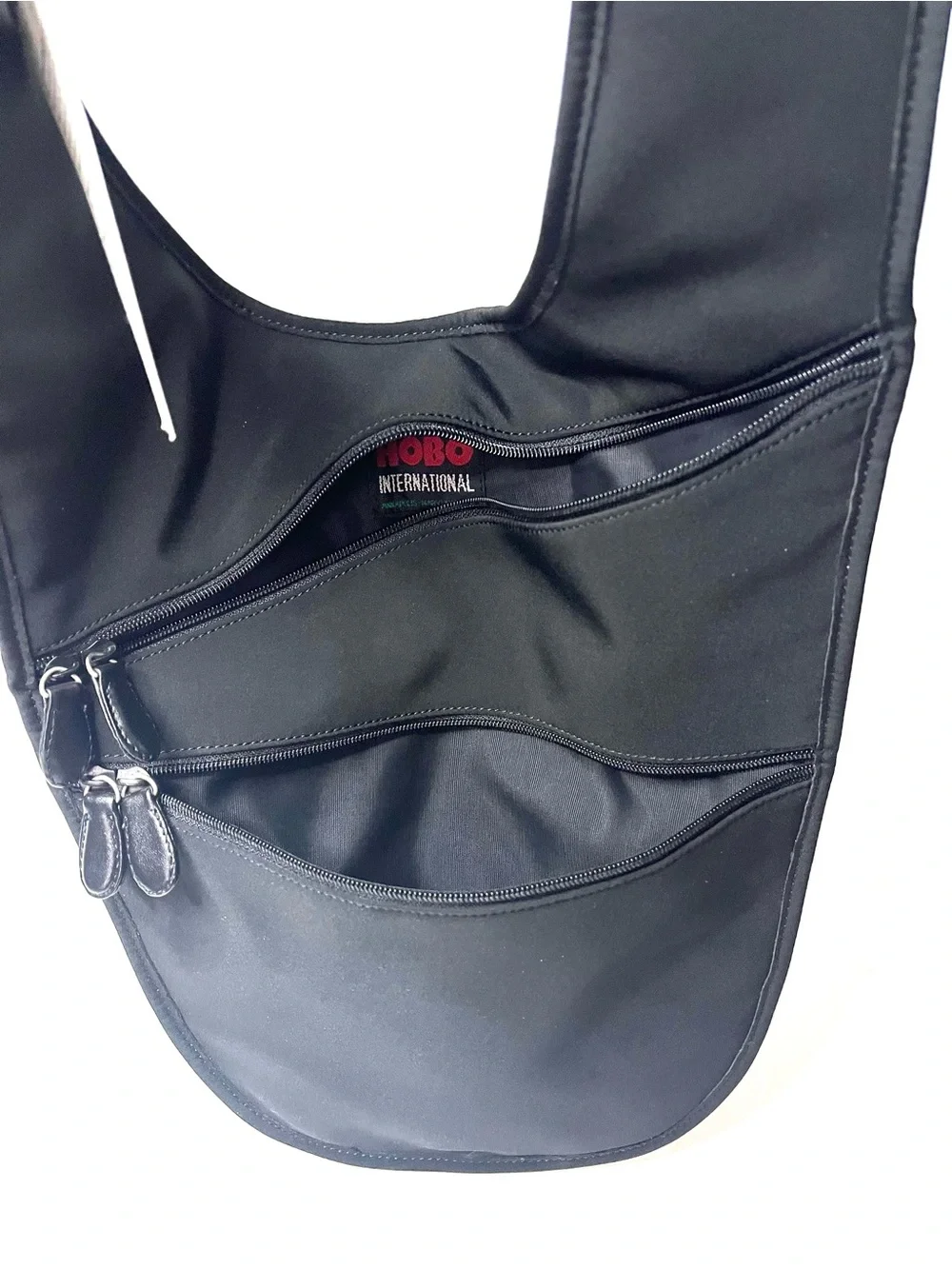 NWT Vintage Hobo International Unisex Black Nylon Crossbody Sling Body Bag